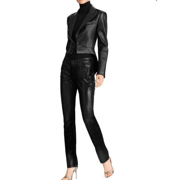 Ralph Lauren Collection Purple Label Black Leather Jacket Tailcoat Tuxedo $3490 - Picture 9 of 16